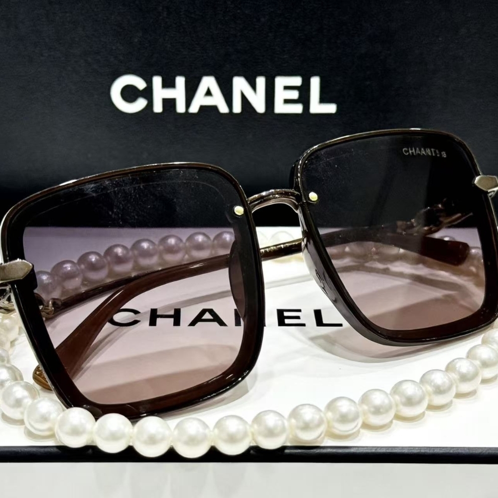 Chanel Brown Square Oversized Sunglasses